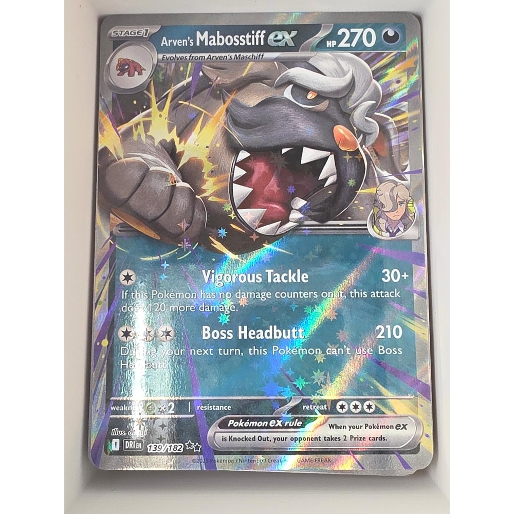Arven's Mabosstiff ex 139/182 Double Rare Destined Rivals Pokemon Holo Near Mint